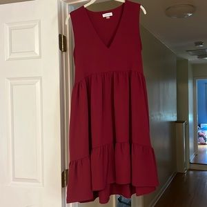 Calvin Klein burgundy high/low dress! Ideal for weddings/events/work functions!